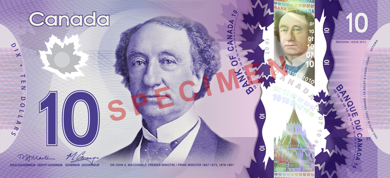 Ten Canadian Dollar Banknote