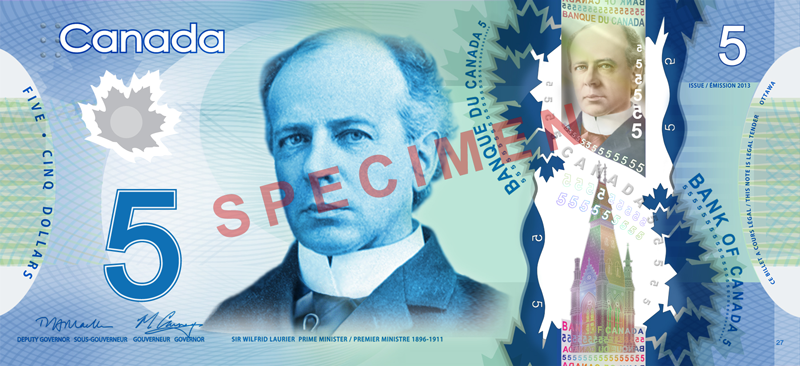 Five Canadian Dollar Banknote