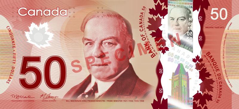 Fifty Canadian Dollar Banknote